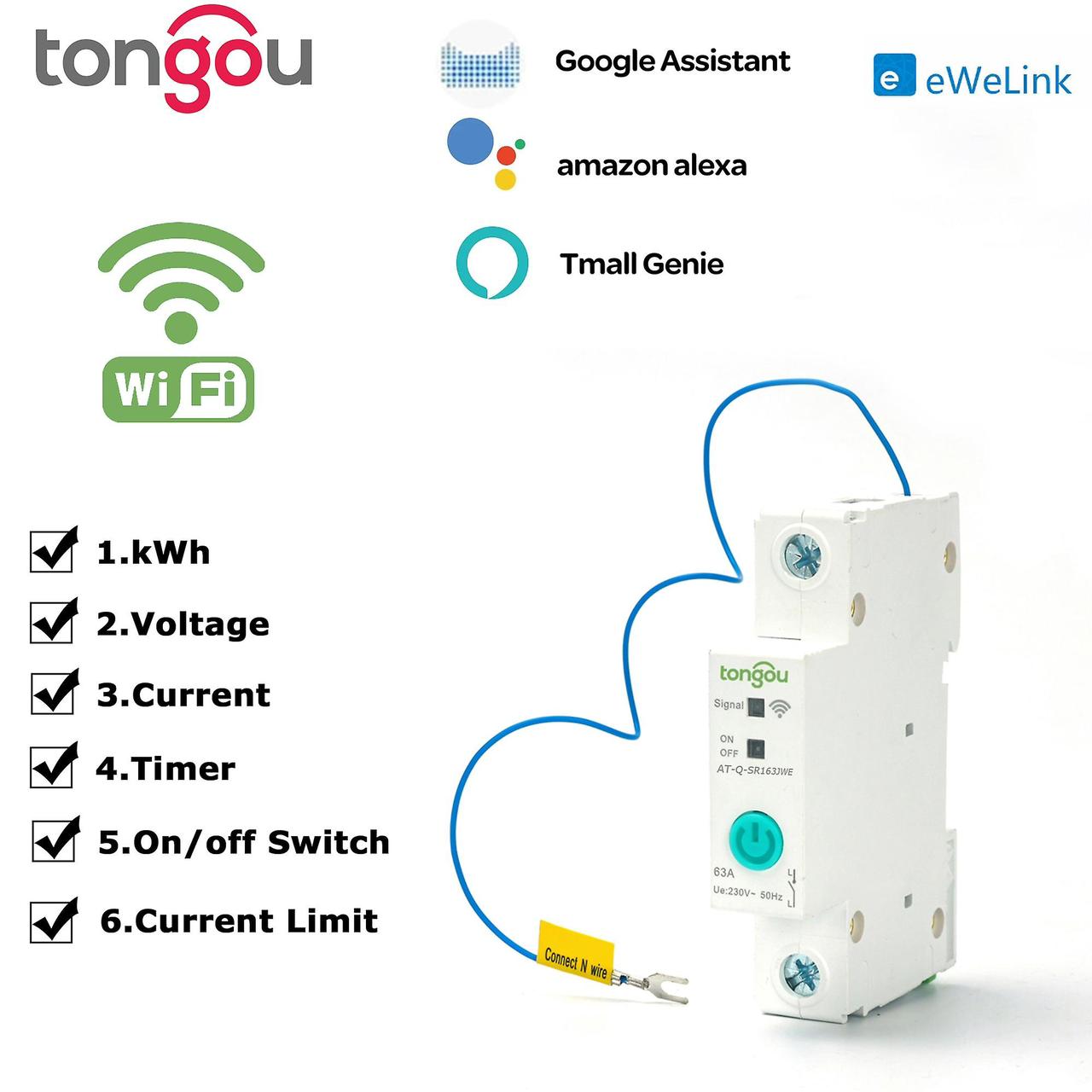 Wifi Breaker 63A 1 Pole EWELINK